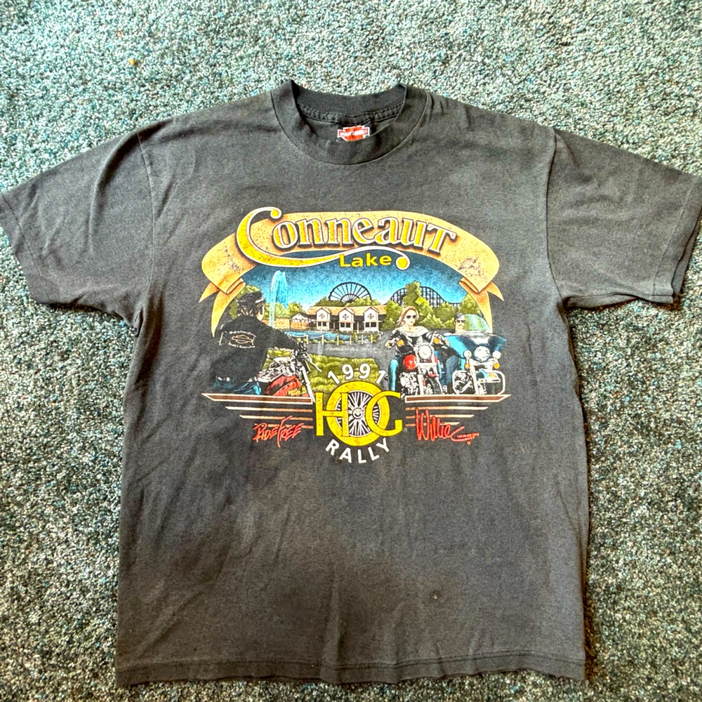 Vintage 1991 Harley Davidson western Pennsylvania tee t shirt hog R K Stratton